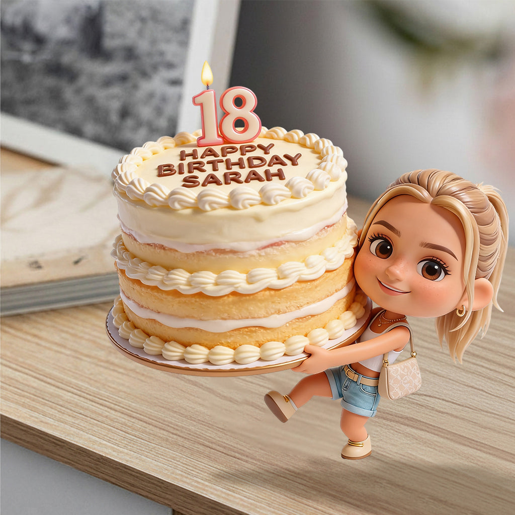 Personalized 25th Birthday Woman 3D Figurine Custom Keepsake Gift
