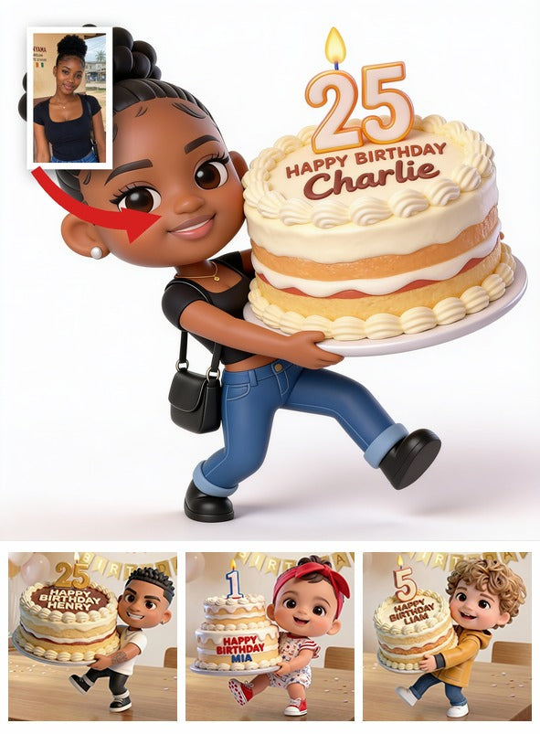 Personalized 25th Birthday Black Woman 3D Figurine Keepsake Gift