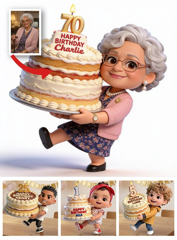 Personalized 70th Birthday Older Black Woman 3D Figurine Keepsake Gift