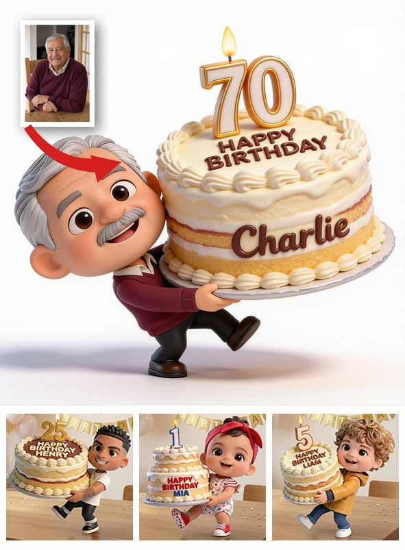 Personalized 70th Birthday Older Latino Man 3D Figurine Gift for Dad Grandpa