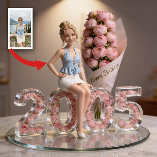Plaque Acrylique Personnalisée pour le 21e Anniversaire Femme