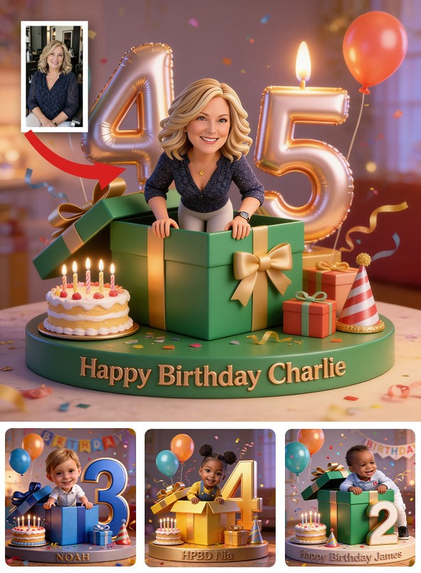 Personalized 45th Birthday Middle-Aged Woman Custom Shaped Acrylic Plaque Gift