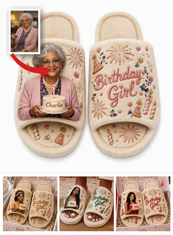 Personalized 70th Birthday Older Black Woman Open-Toe Slippers Birthday Gift