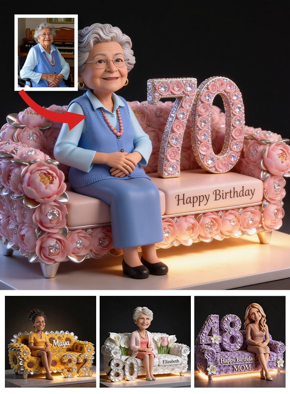 Personalized 70th Birthday Older Latina Woman Custom Shaped Acrylic Plaque Grandma Gift