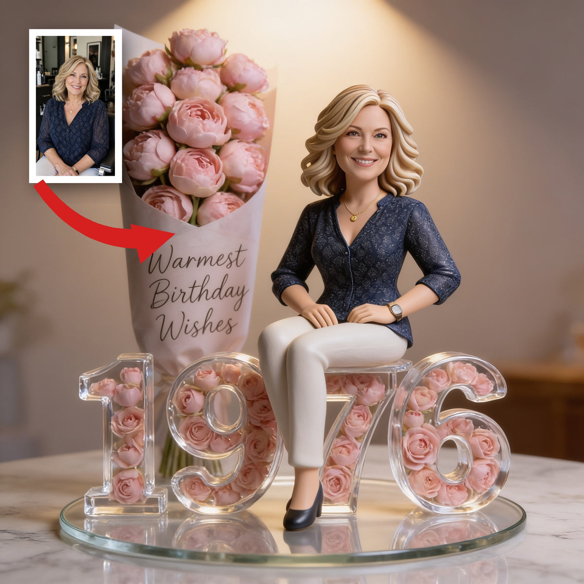 Personalized 50th Birthday Middle-Aged Woman Custom Acrylic Plaque Gift For Her