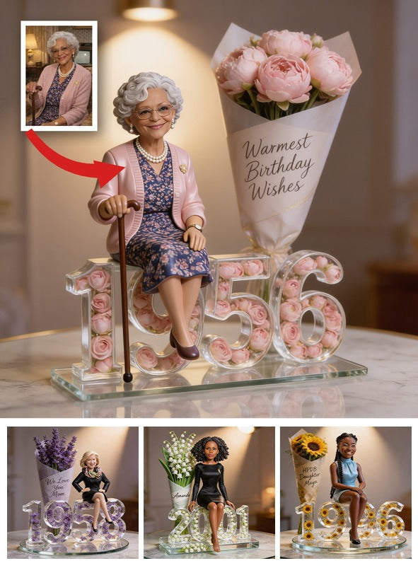 Personalized 70th Birthday Older Black Woman Custom Shaped Acrylic Plaque Gift