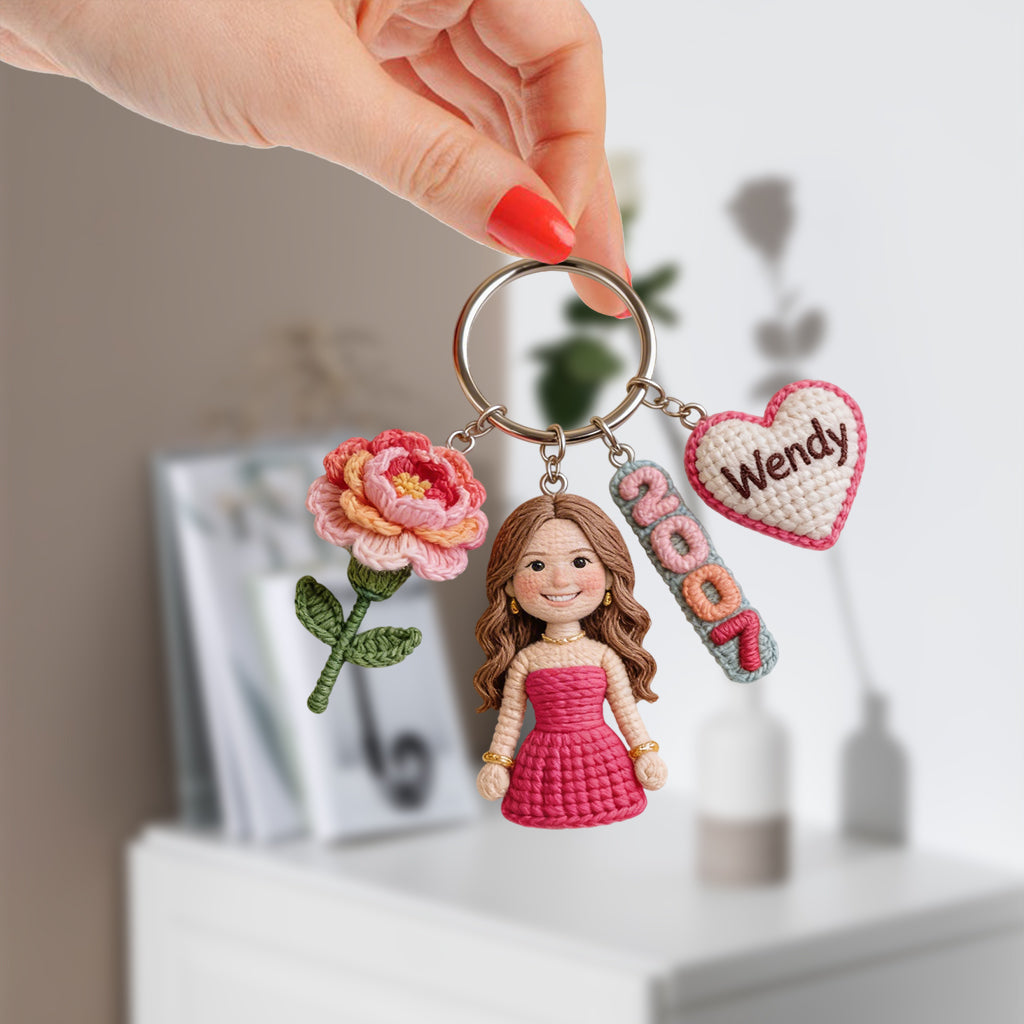 Personalized 50th Birthday Middle-Aged Black Woman Keychain Gift for Mom Grandma Wife