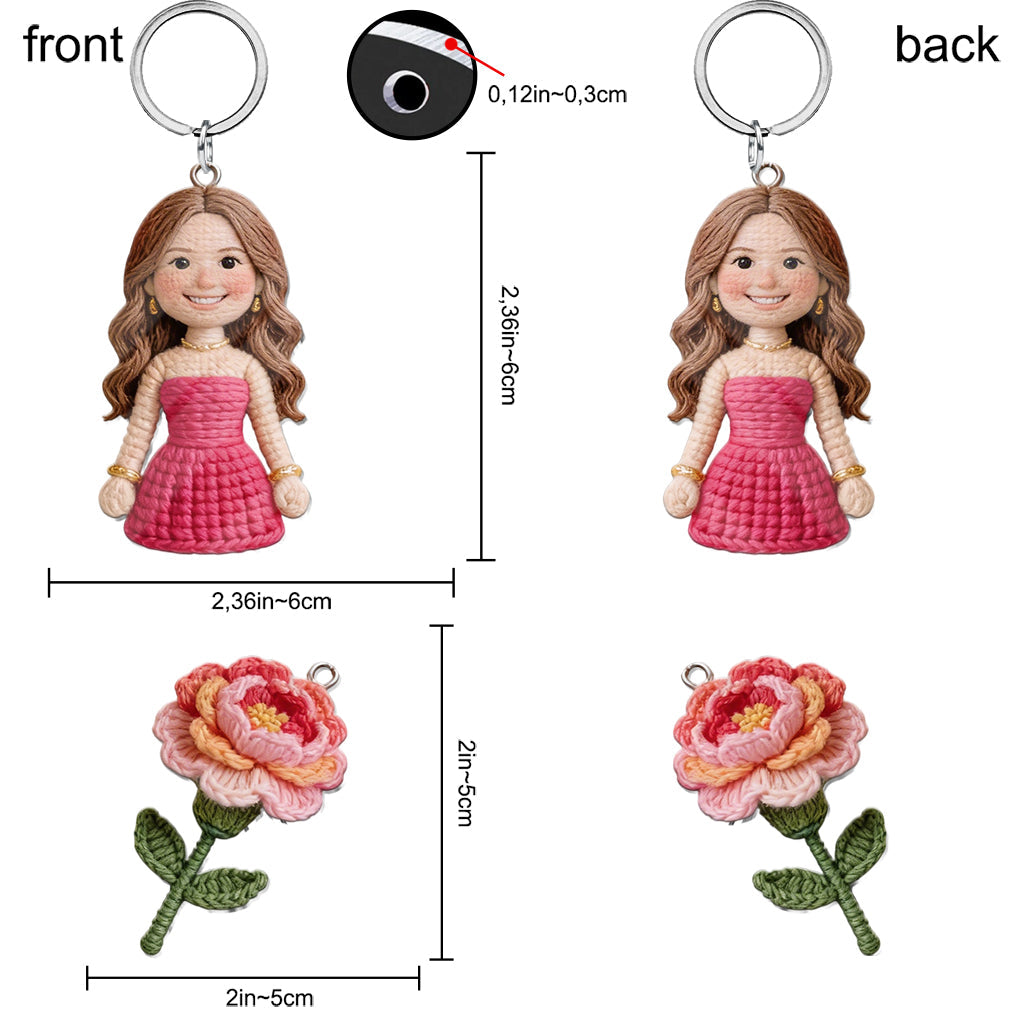 Personalized 25th Birthday Latina Woman Charm Keychain Gift For Her