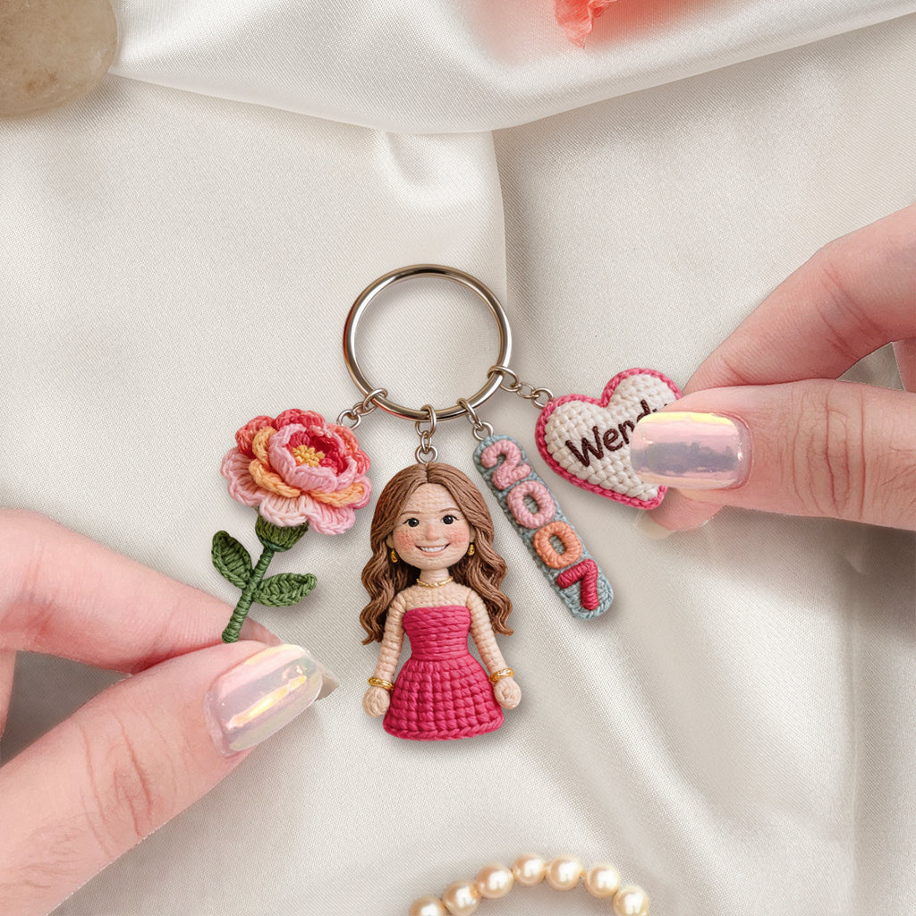 Personalized 25th Birthday Latina Woman Charm Keychain Gift For Her