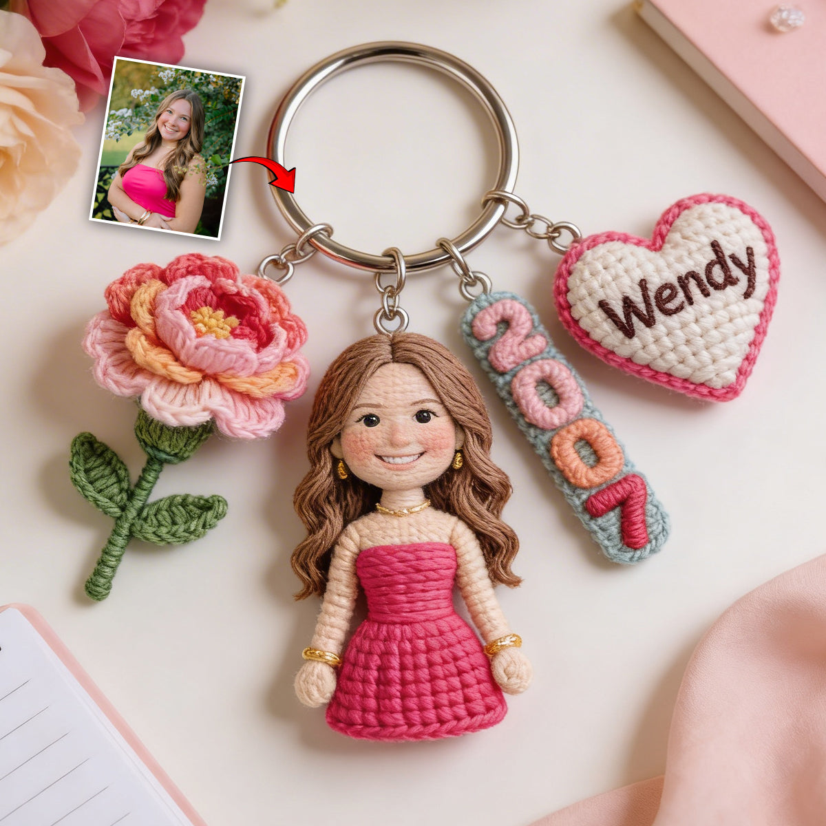 Personalized 50th Birthday Middle-Aged Black Woman Keychain Gift for Mom Grandma Wife