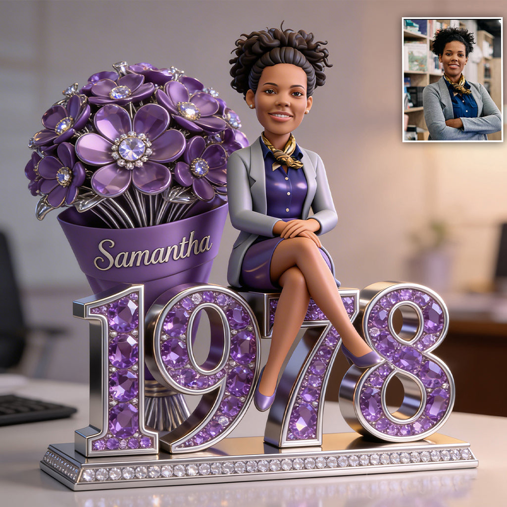 Personalized 50th Birthday Middle-Aged Black Woman Custom Shaped Acrylic Plaque Gift For Her