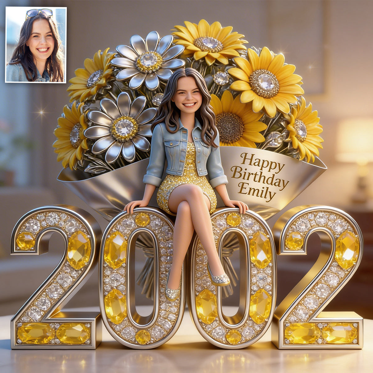 Personalized 50th Birthday Middle-Aged Latina Woman Custom Shaped Acrylic Plaque Gift for Her