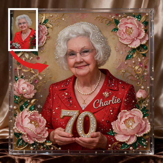 Kit de décoration en diamant personnalisé pour le 70e anniversaire d'une femme, cadeau pour grand-mère