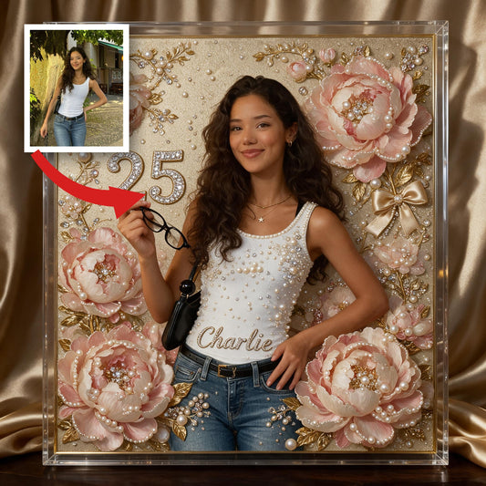 Cadeau personnalisé pour le 25e anniversaire d'une femme latina - Kit de peinture diamant