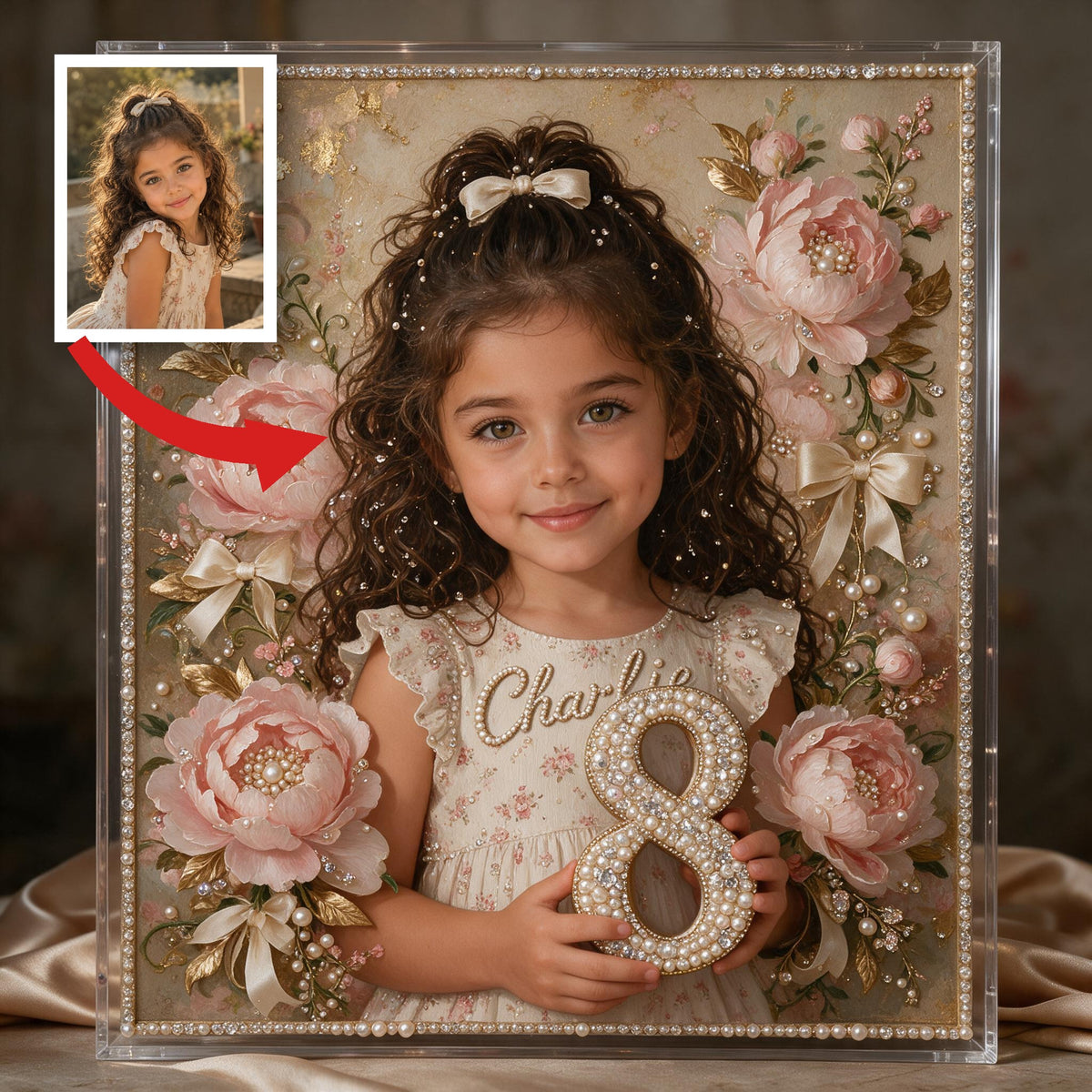 Cadeau personnalisé : Kit d'Ornement de Peinture Diamant pour Anniversaire d'une Petite Fille Latina