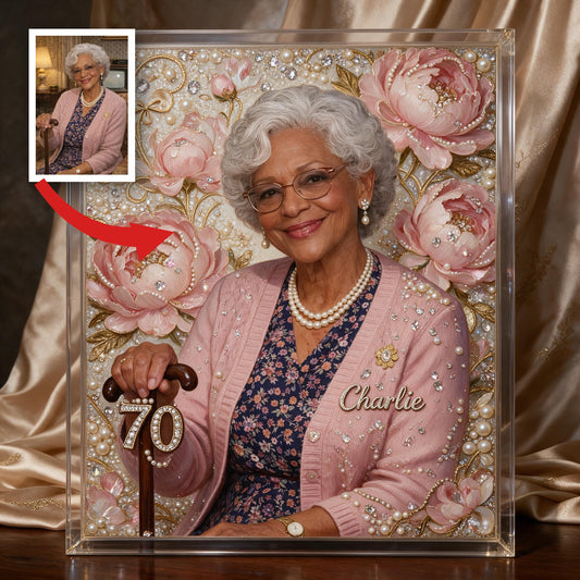 Kit de Peinture Diamant Personnalisé pour le 70ème Anniversaire d'une Femme Noire, Cadeau pour Grand-mère
