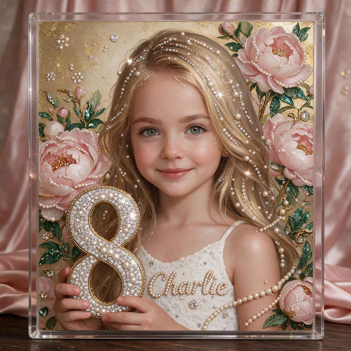 Kit de Décoration en Peinture Diamant Personnalisé pour Anniversaire Fille, Cadeau pour Fille, Petite-Fille, Nièce