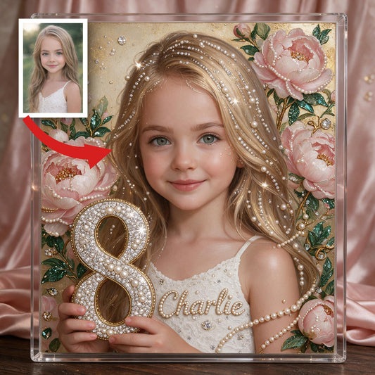 Kit de Décoration en Peinture Diamant Personnalisé pour Anniversaire Fille, Cadeau pour Fille, Petite-Fille, Nièce