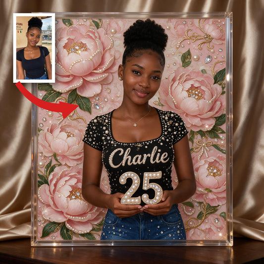 Cadeau personnalisé pour le 25e anniversaire d'une femme noire - Kit de peinture diamant