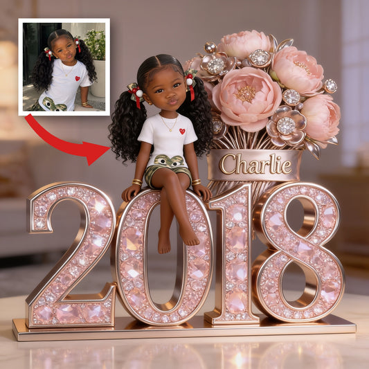 Plaque Acrylique Personnalisée Anniversaire Fille Noire Cadeau pour Fille Petite-Fille Nièce