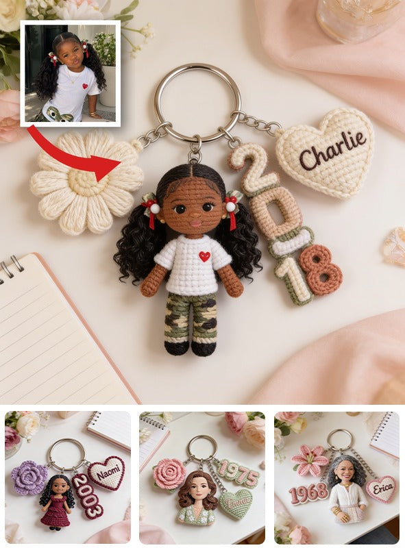 Porte-clés personnalisé d'anniversaire pour petite fille noire - Fille, Petite-fille, Nièce