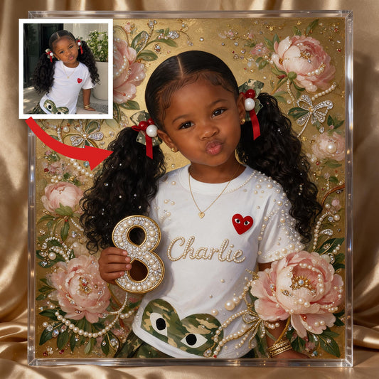 Kit de Décoration Personnalisé en Peinture Diamant Fille Noire pour Anniversaire
