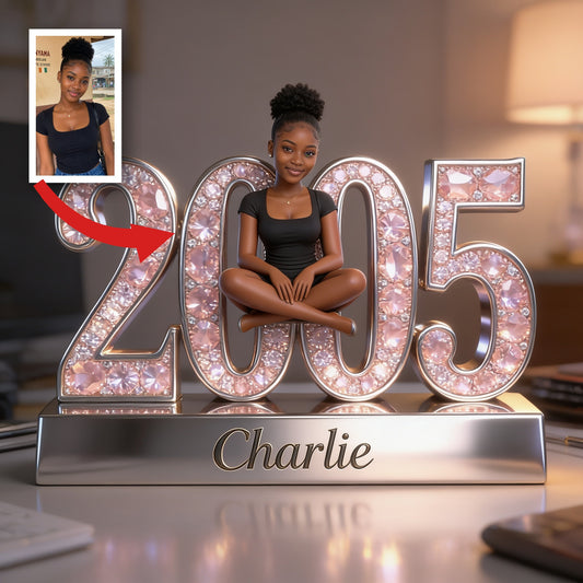 Plaque Acrylique Personnalisée pour le 21ème Anniversaire Femme Noire