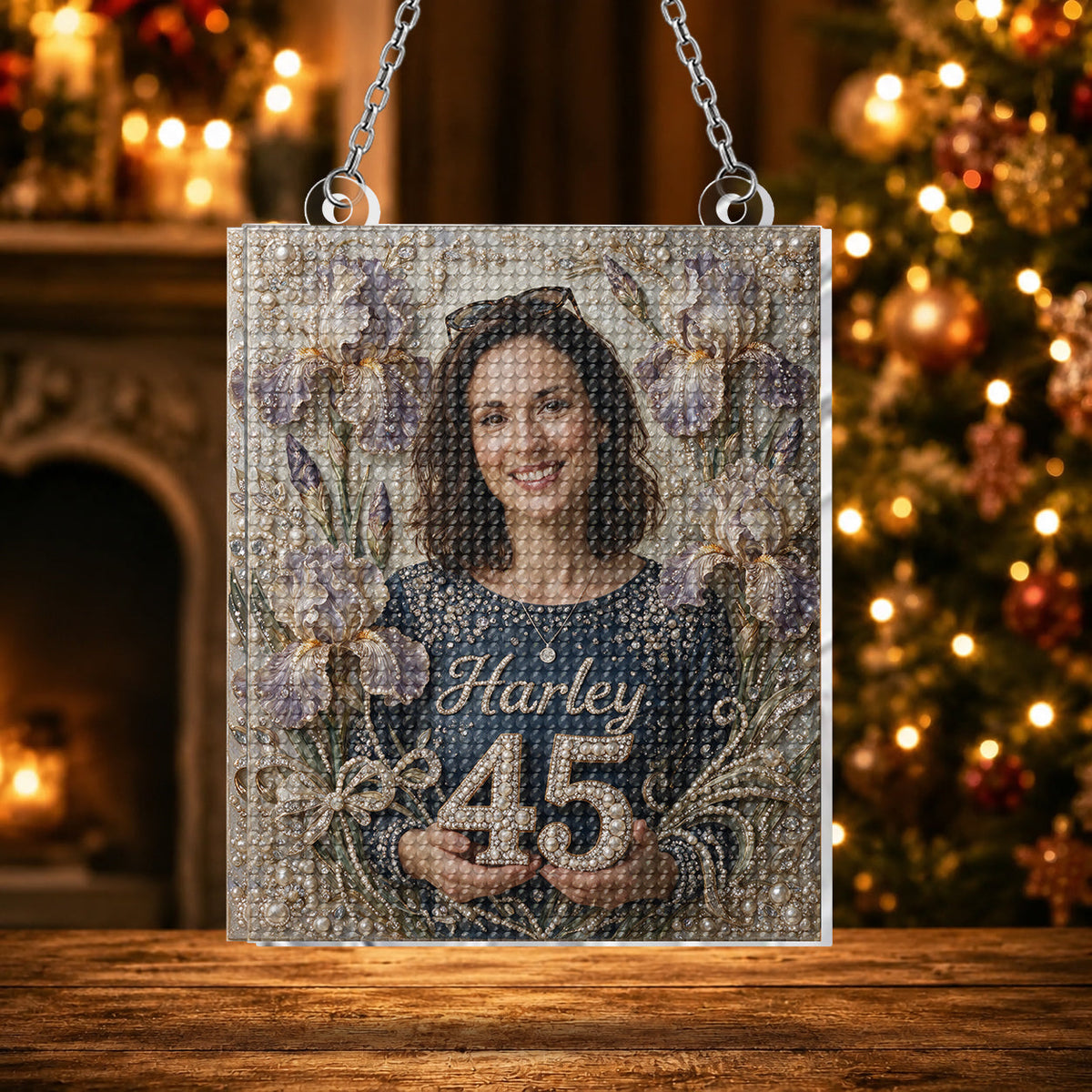 Personalized 70th Birthday Older Woman Diamond Painting Ornament Kit, Grandma Gift