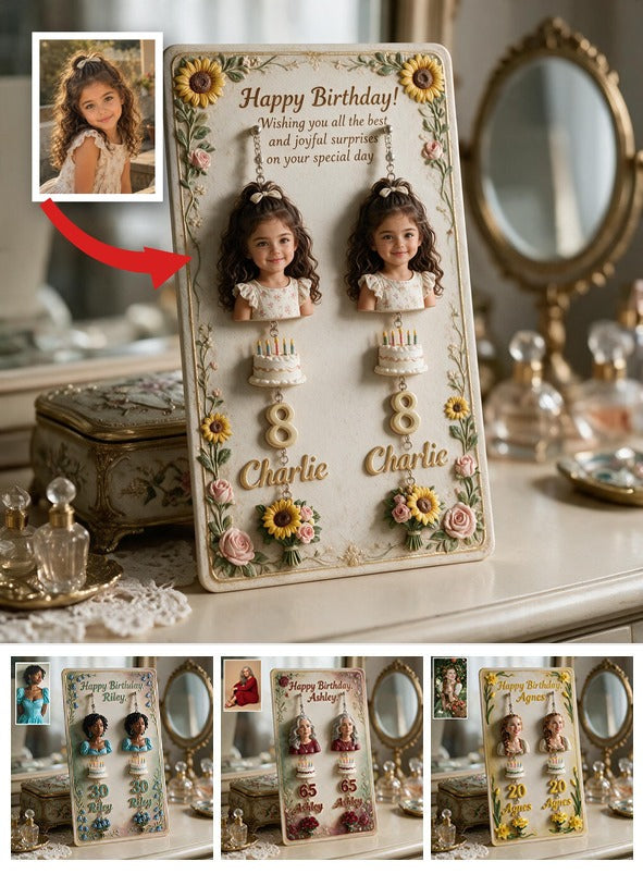Boucles d'oreilles personnalisées pour anniversaire Petite Fille Latina avec carte d'affichage, cadeau pour fille, petite-fille, nièce