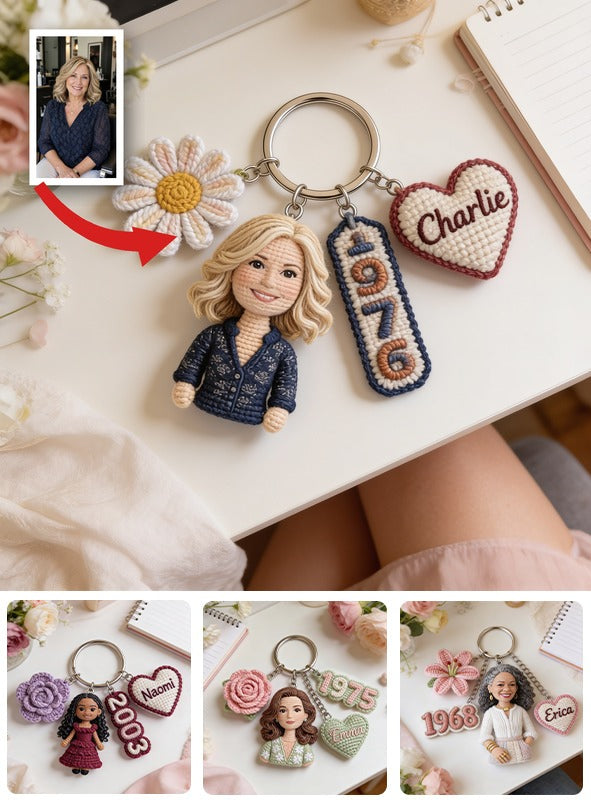 Personalized 50th Birthday Middle-Aged Woman Premium Charm Keychain Gift for Mom Grandma Wife