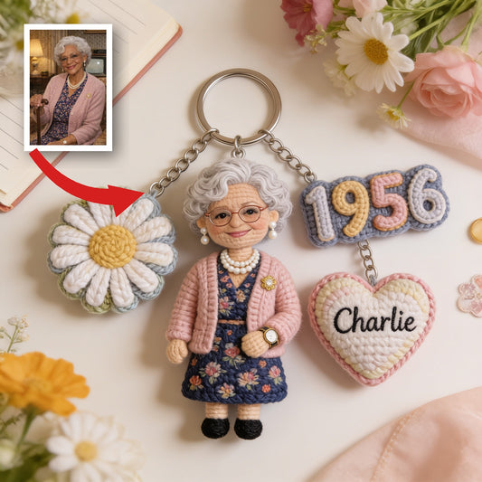 Cadeau de porte-clés personnalisé pour le 70e anniversaire d'une femme noire âgée