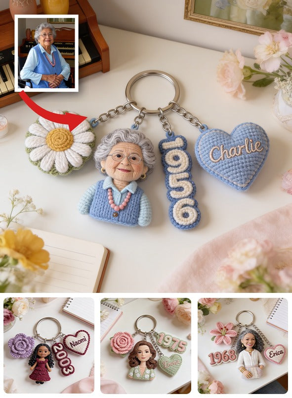 Cadeau de porte-clés personnalisé pour le 70e anniversaire d'une femme latina âgée