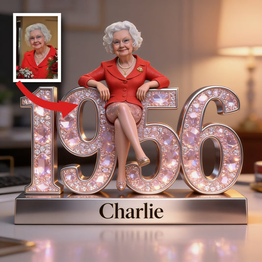 Plaque Acrylique Personnalisée pour le 70ème Anniversaire Femme Âgée