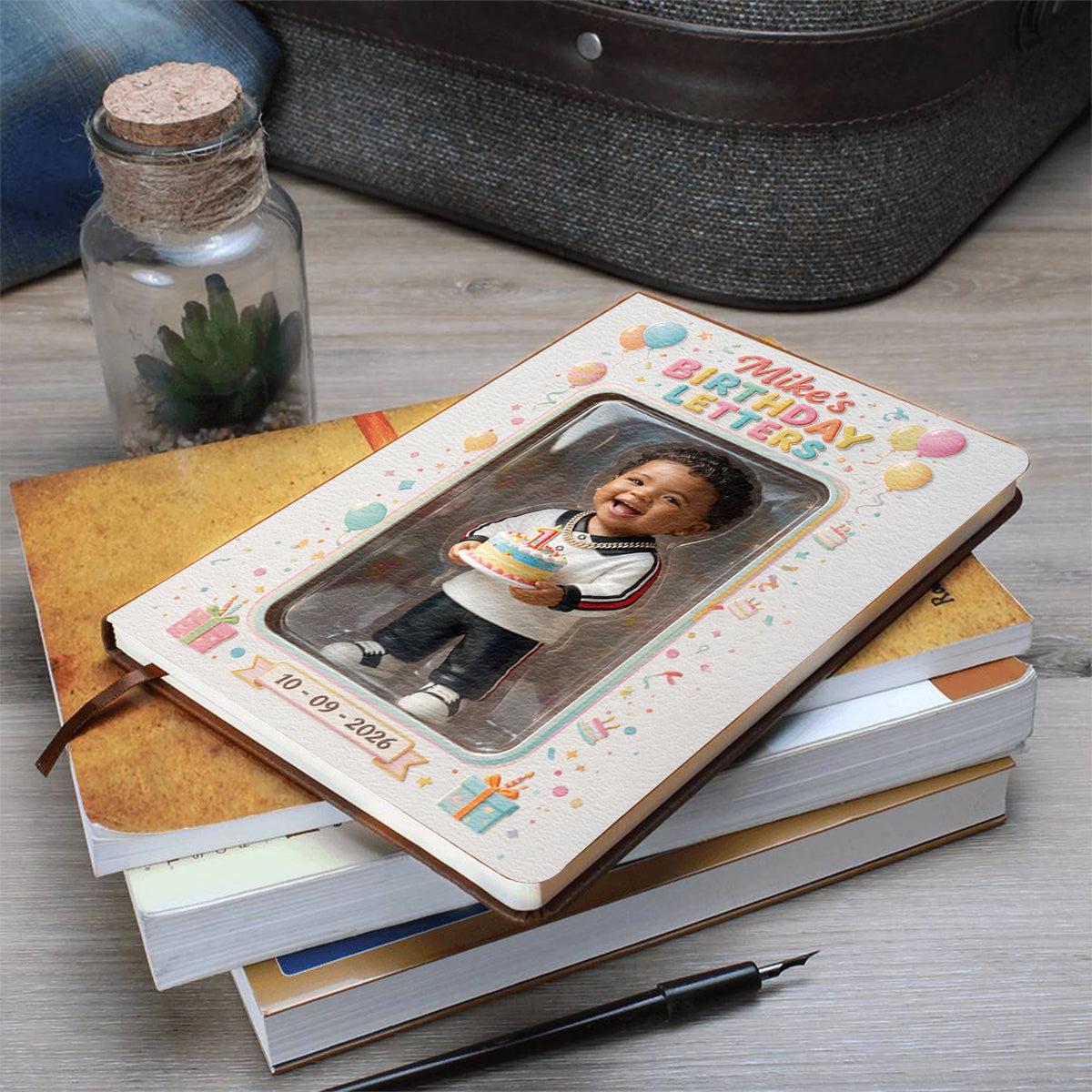 Cadeau de Journal en Cuir Personnalisé pour un Homme Latino de 45 Ans