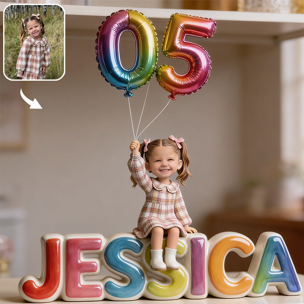 Personalized Birthday Black Little Girl Custom Shaped Acrylic Plaque Kids Gift