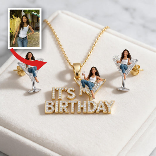 Collier Pendentif Personnalisé Femme Latina pour 21e Anniversaire & Boucles d'Oreilles