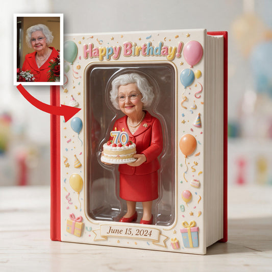 Journal en cuir personnalisé pour le 70e anniversaire d'une femme âgée