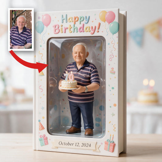 Journal en cuir personnalisé pour le 70e anniversaire d'un homme âgé, cadeau pour grand-père ou papa