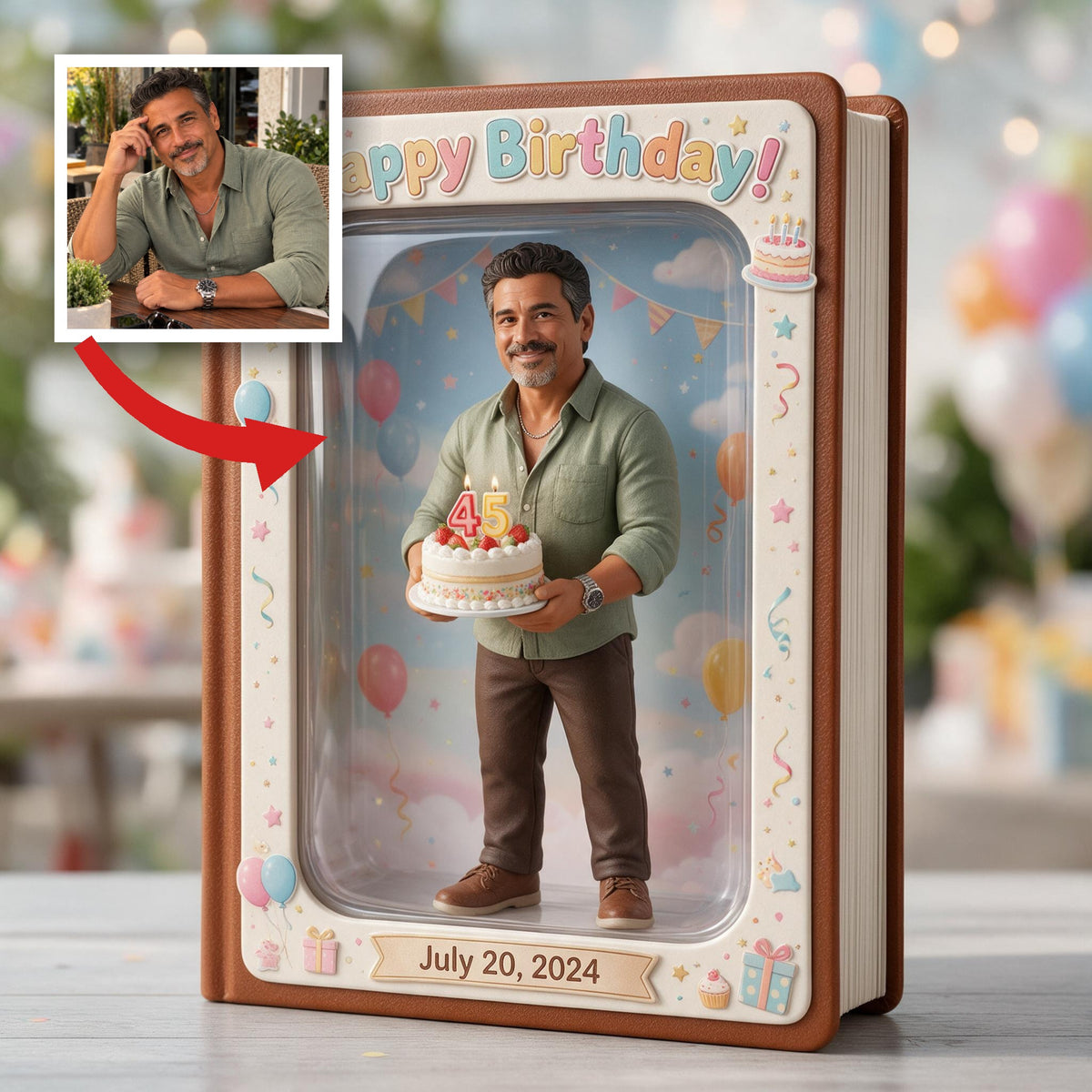 Cadeau de Journal en Cuir Personnalisé pour un Homme Latino de 45 Ans