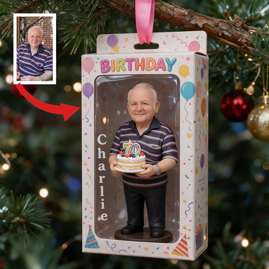 Personalisierte 70. Geburtstagsornament für ältere Männer, Geschenk für Papa Opa Ehemann