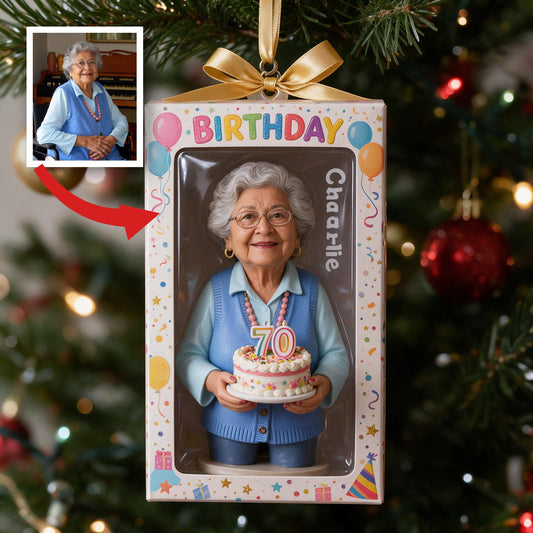 Personalisierte 70. Geburtstagsornament für ältere Latina Frau