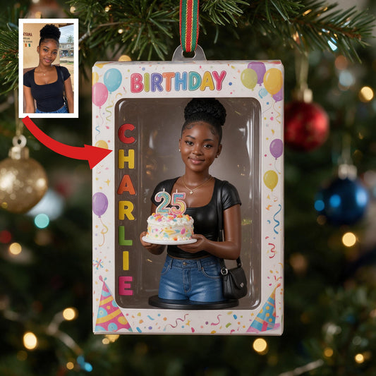 Personalisierte 25. Geburtstagsornament für schwarze Frauen