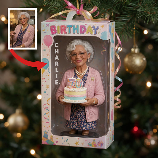 Personalisierte 70. Geburtstagsornament für ältere schwarze Frauen, Geschenk für Mama und Oma