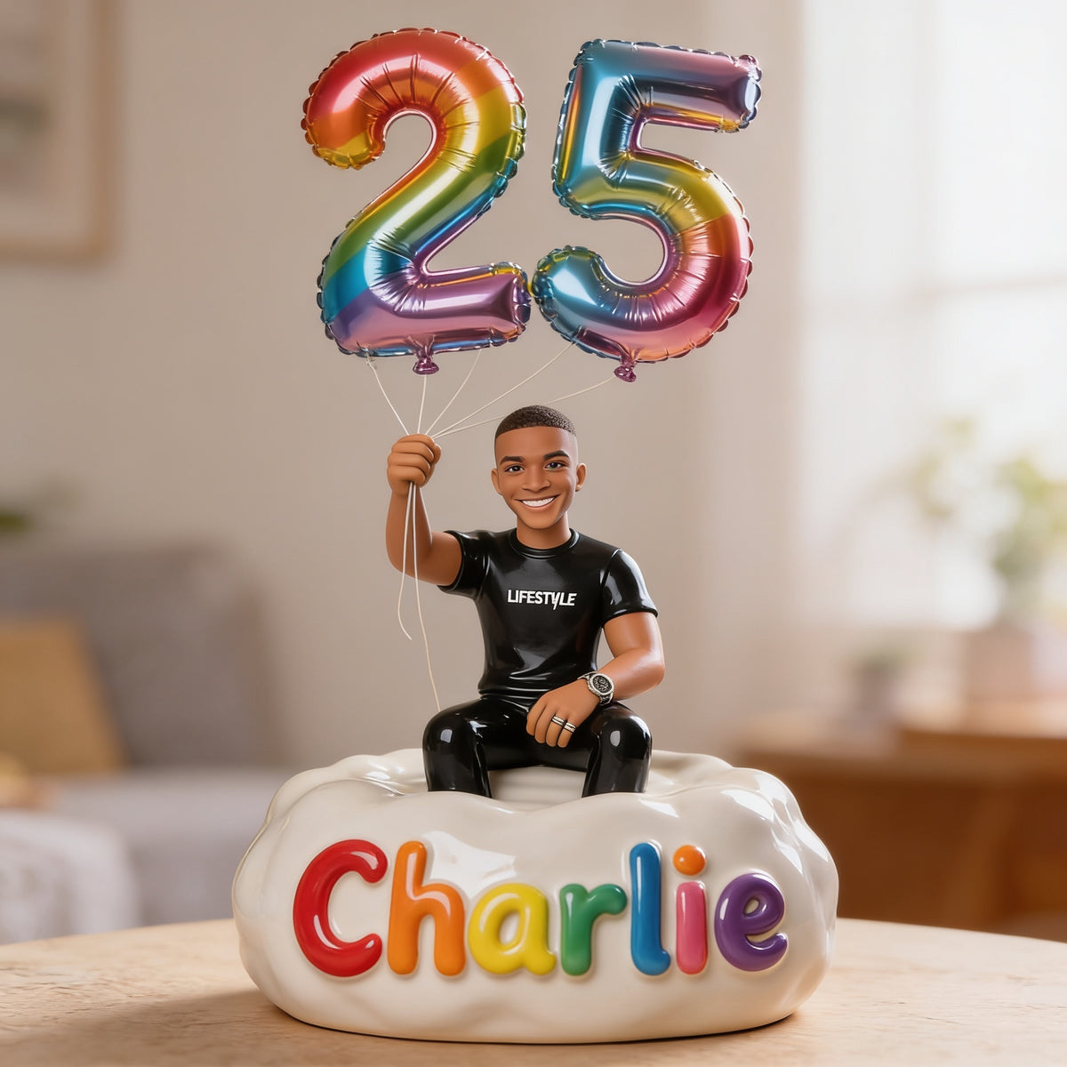 Plaque Acrylique Personnalisée Anniversaire 25 Ans Homme Noir