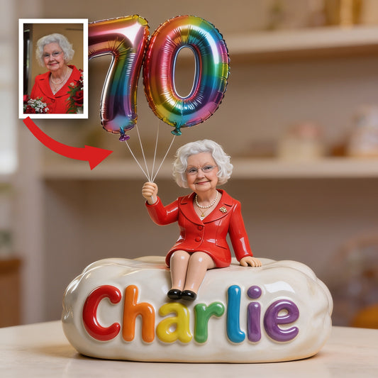 Plaque Acrylique Personnalisée pour le 70ème Anniversaire Femme Âgée, Cadeau pour Maman, Grand-Mère, Épouse