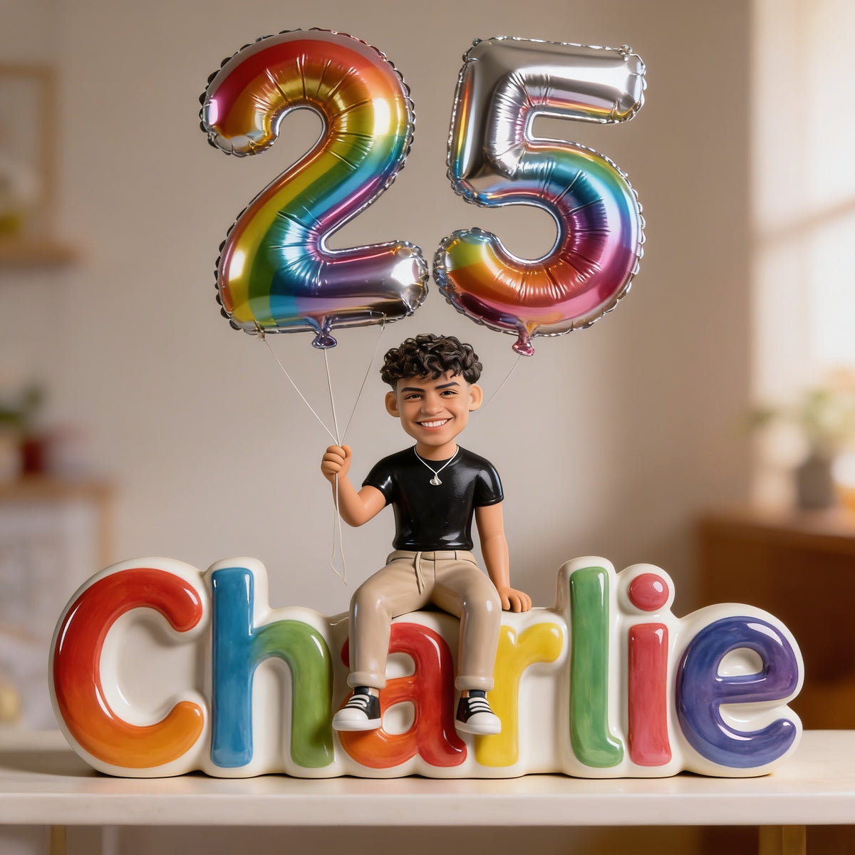 Plaque Acrylique Personnalisée pour 25ème Anniversaire - Homme Latino