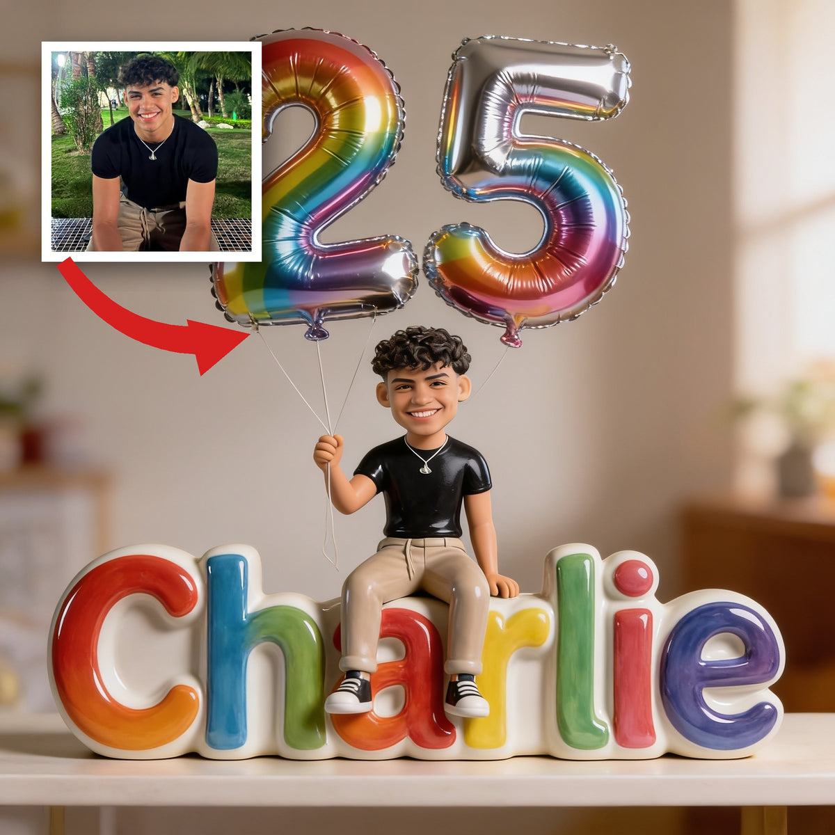 Plaque Acrylique Personnalisée pour 25ème Anniversaire - Homme Latino