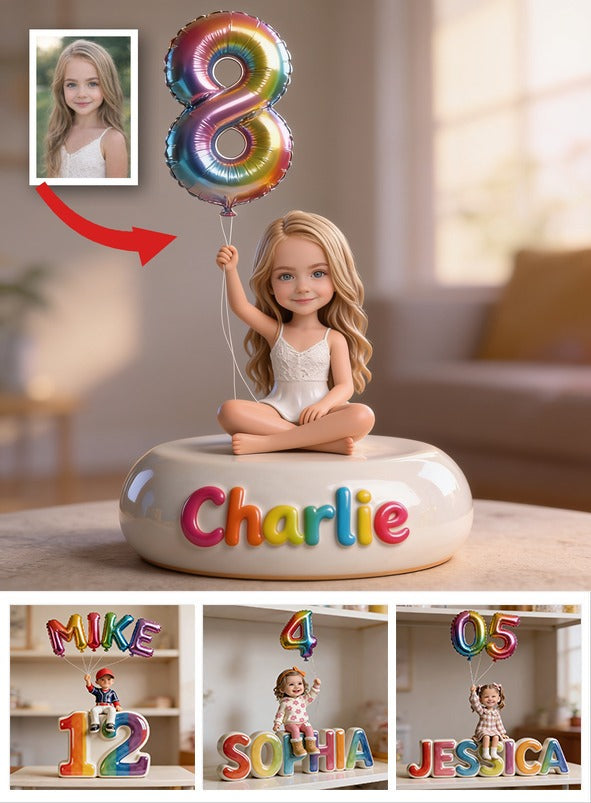 Personalized 8th Birthday Little Girl Custom Shaped Acrylic Plaque Kids Gift