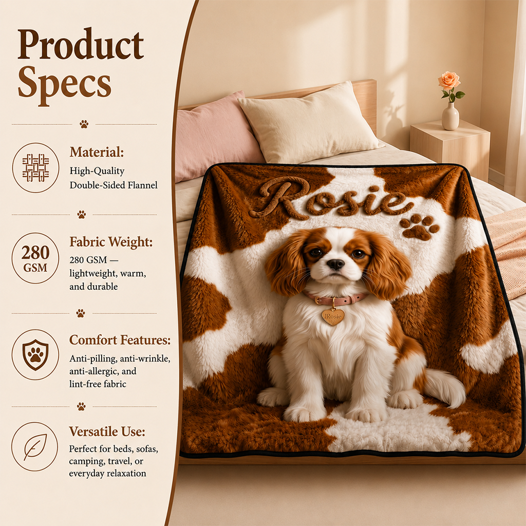 Personalized 2018-2028 Shiba Inu Dog Blanket Soft Custom Pet Throw Gift
