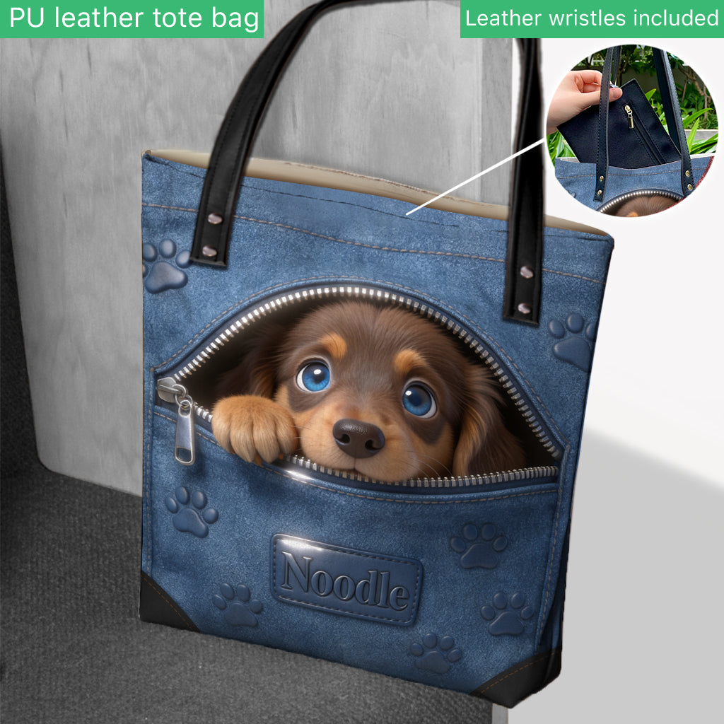 Personalisierte Schwarz-Braun Deutscher Schäferhund Tragetasche Geschenk für Hundeliebhaber